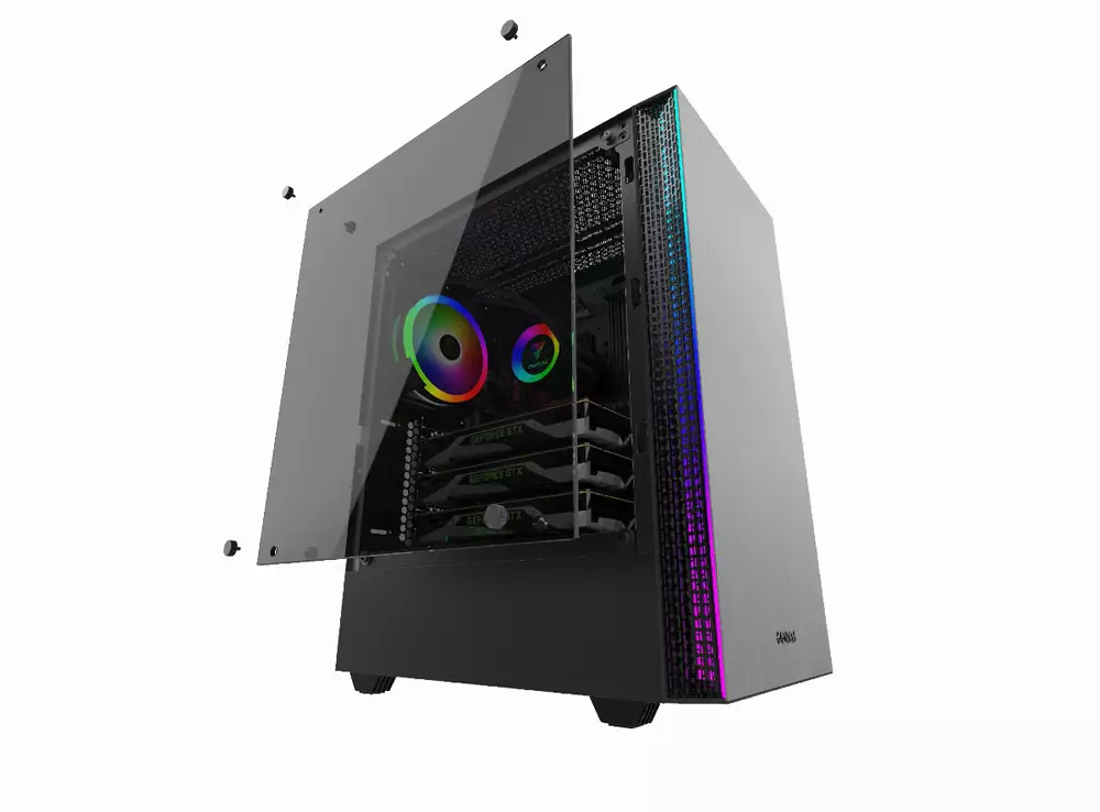 Кутия Gamdias MARS E1 aRGB, Tempered Glass