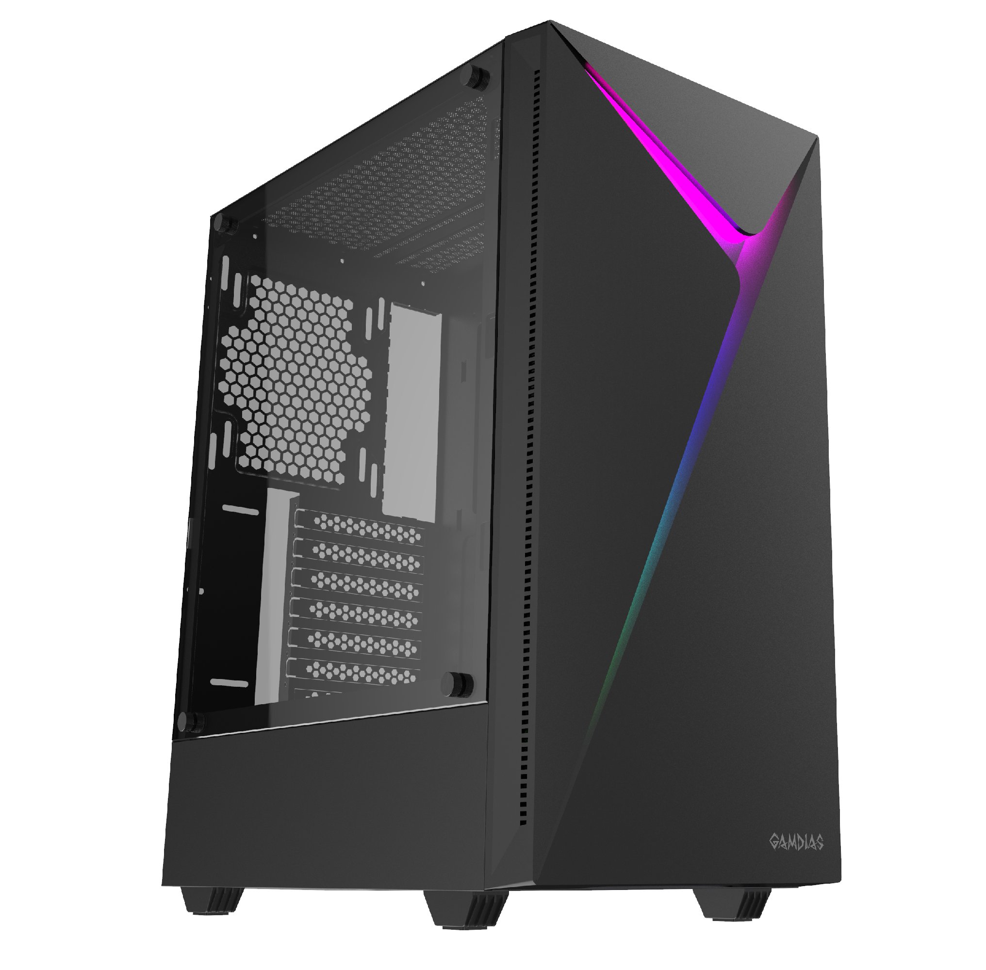 Кутия Gamdias ARGUS E4 aRGB, Tempered Glass