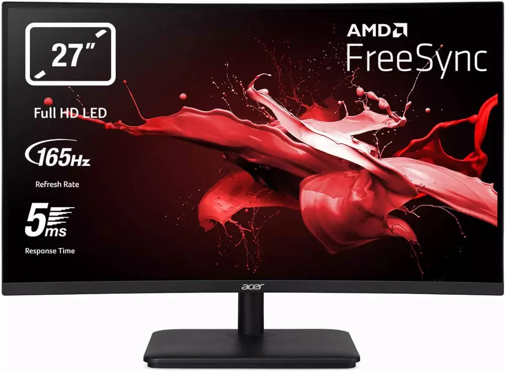 Монитор ACER 27" ED270RPBIIPX, FullHD (1920x1080), Curved VA, 165Hz,  5ms, AMD FreeSync
