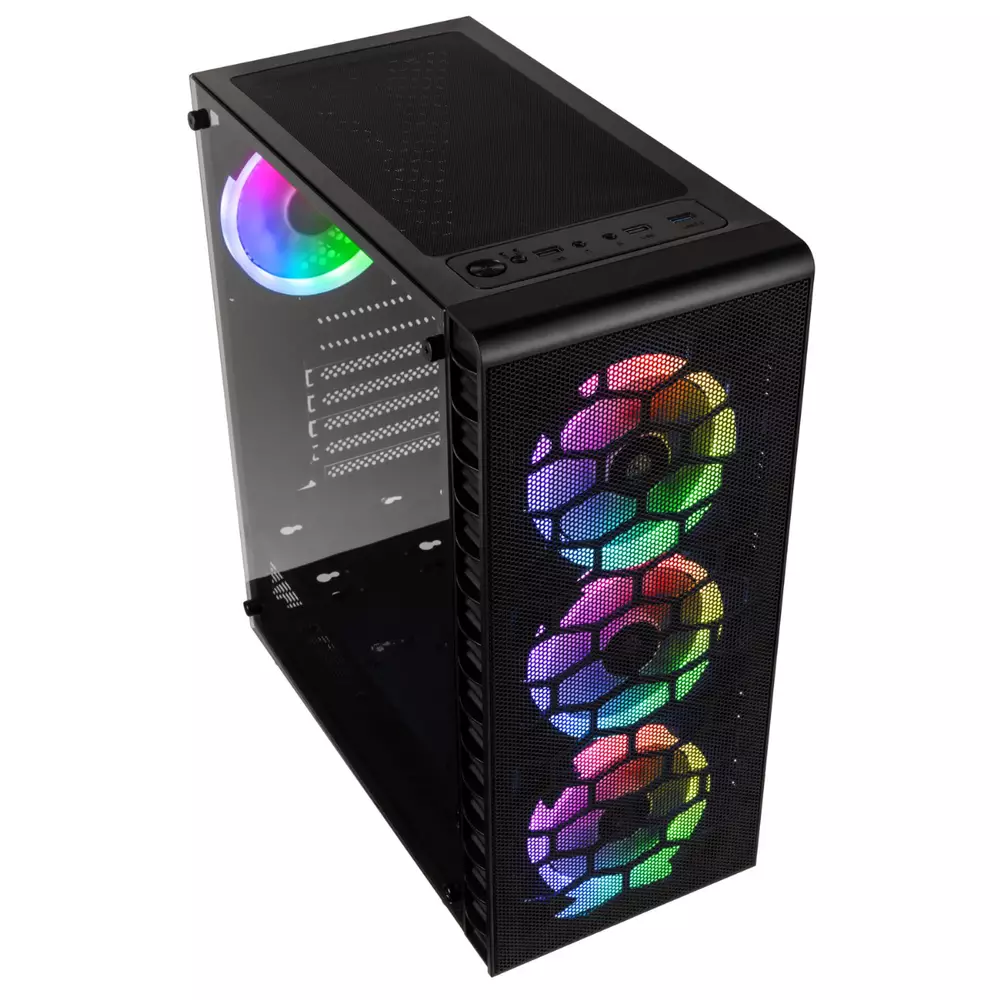Кутия Kolink Observatory Lite Mesh RGB Mid-Tower, Черен