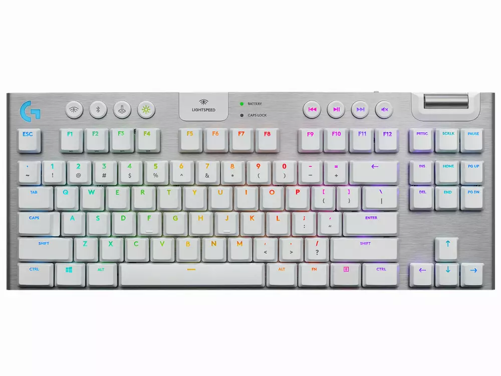Ασύρτη μηχανική πληκτρολόγιο Logitech G915 TKL Lightspeed White RGB, Tactile διακόπτες