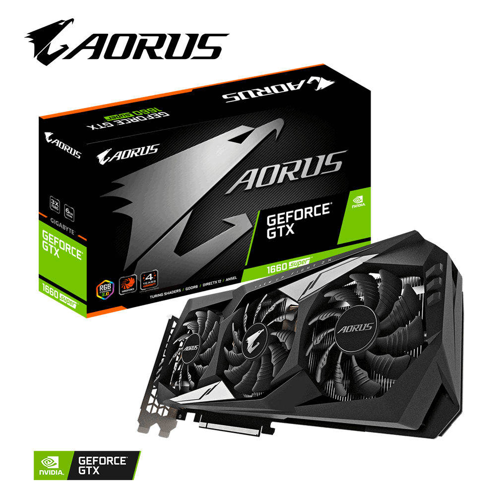 Видео карта GIGABYTE AORUS GeForce GTX 1660 SUPER 6GB