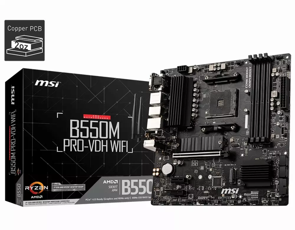 Дънна платка MSI B550M PRO-VDH (WI-FI)
