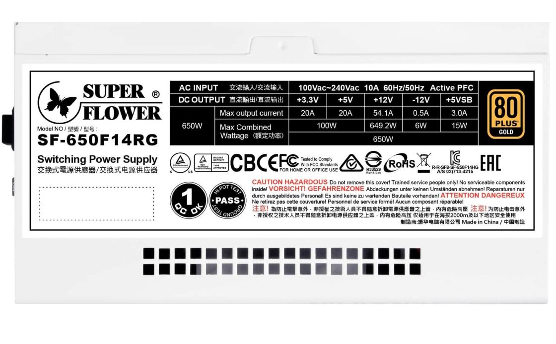 Захранване Super Flower Leadex III 650W ARGB White 80 Plus Gold