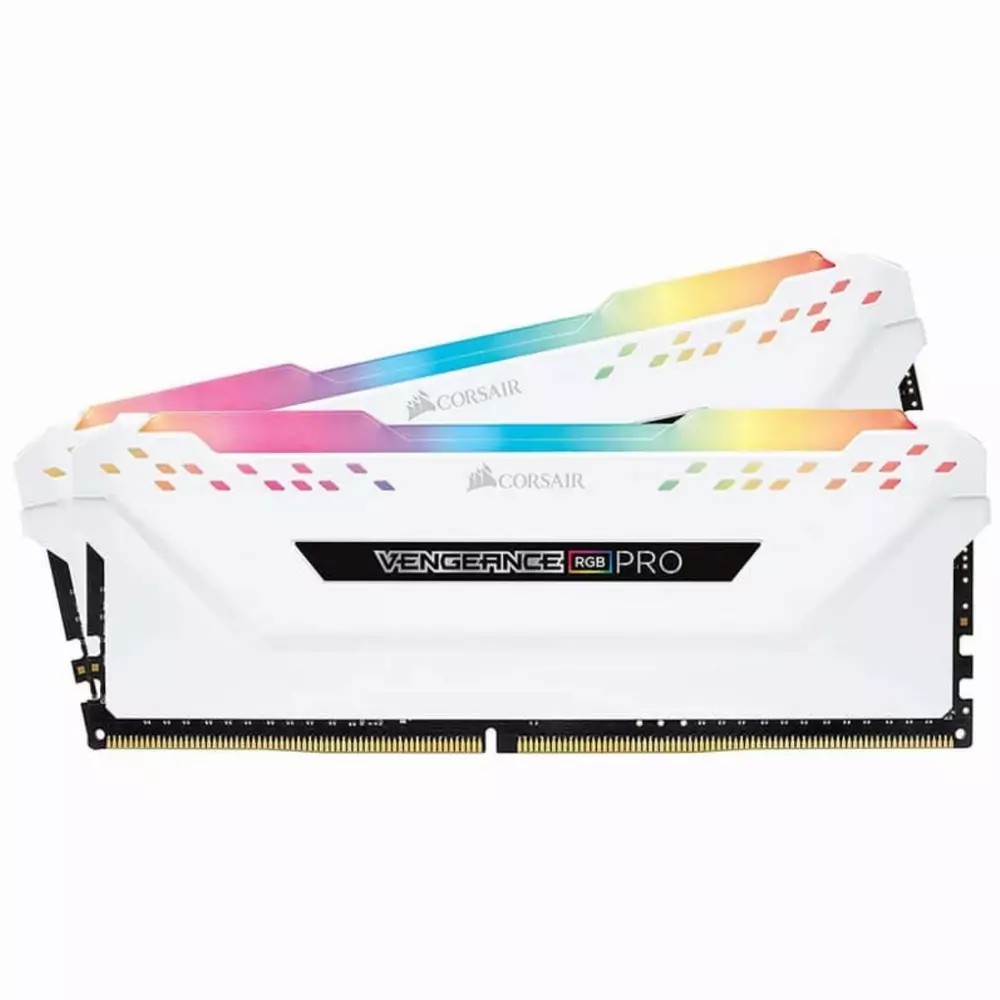 Памет Corsair 16GB (2x8GB) Vengeance RGB PRO White DDR4 3200MHz CL16 - CMW16GX4M2C3200C16W