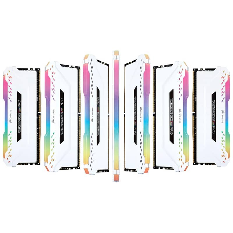 Памет Corsair 16GB (2x8GB) Vengeance RGB PRO White DDR4 3200MHz CL16 - CMW16GX4M2C3200C16W
