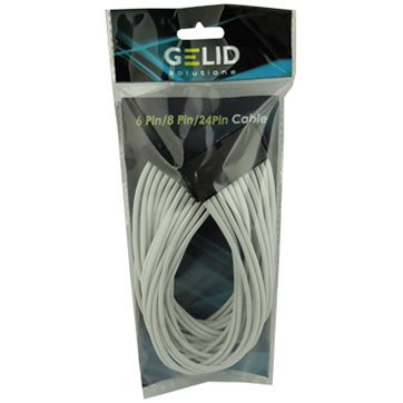 Оплетен кабел Gelid 24pin Power extension cable 30cm individually sleeved UV WHITE