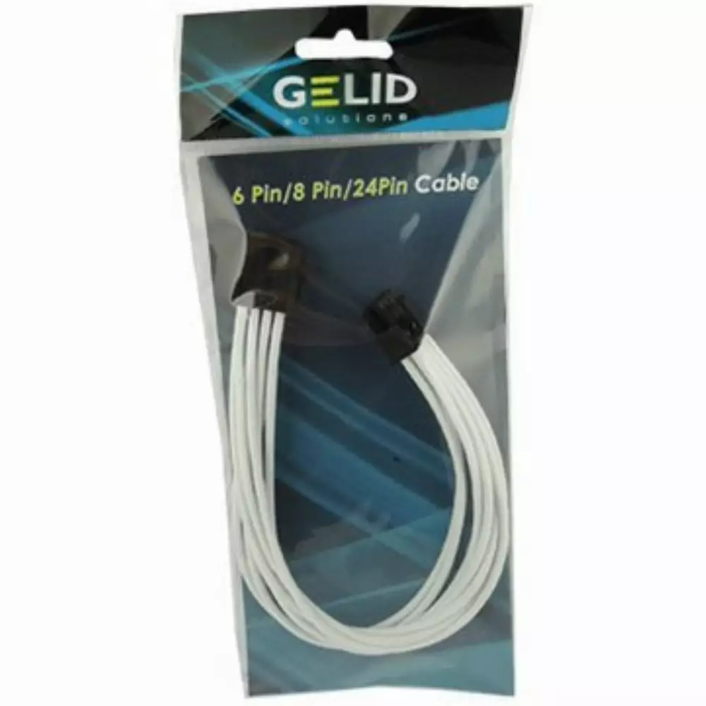 Оплетен кабел Gelid 8pin Power extension cable 30cm individually sleeved UV White