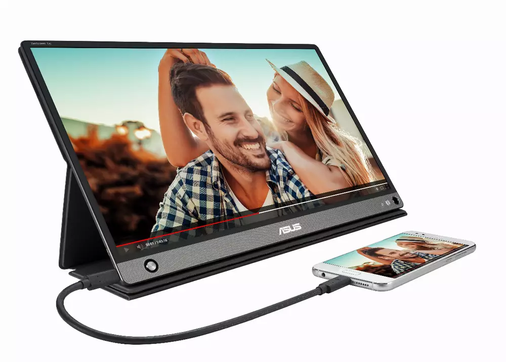 Монитор ASUS 15.6" ZenScreen Go MB16AHP, FullHD (1920x1080), IPS, USB Type-C, Преносим