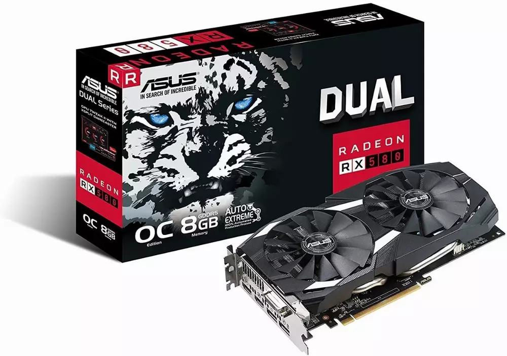 Видео карта ASUS Dual Radeon RX 580 OC edition 8GB