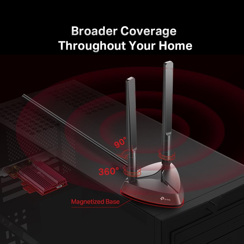 Безжичен адаптер TP-LINK Archer TX3000, AX3000 Wi-Fi 6, PCI-EX, Bluetooth 5.0, две външни антени