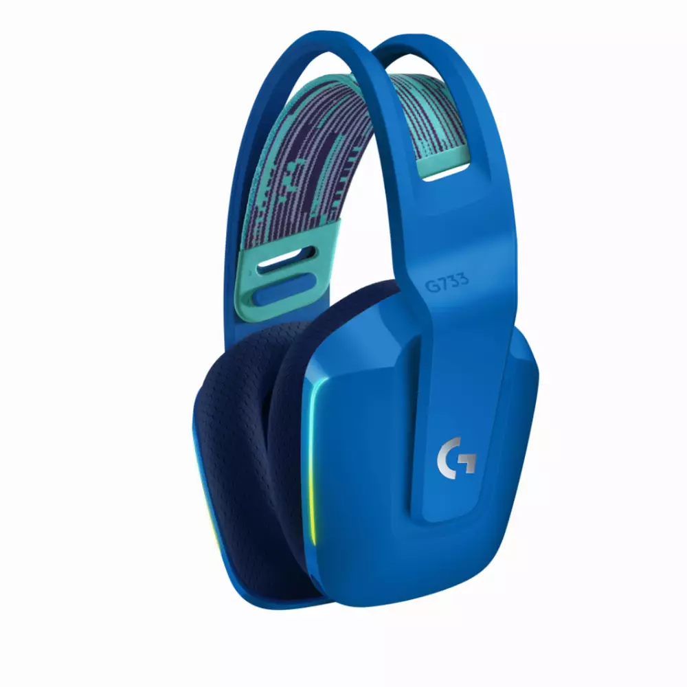 Геймърски слушалки Logitech G733 Blue Lightspeed Wireless RGB, Микрофон, Сини
