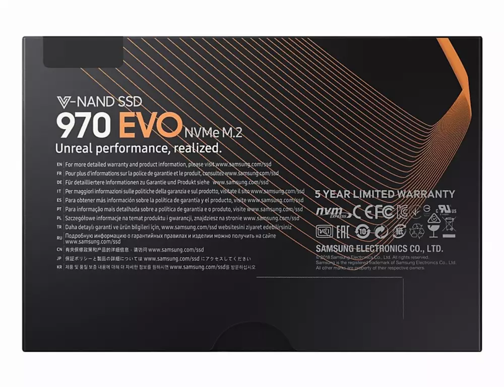 Диск SSD SAMSUNG 970 EVO 1TB M.2 2280 PCIe NVMe Gen 3.0 x4