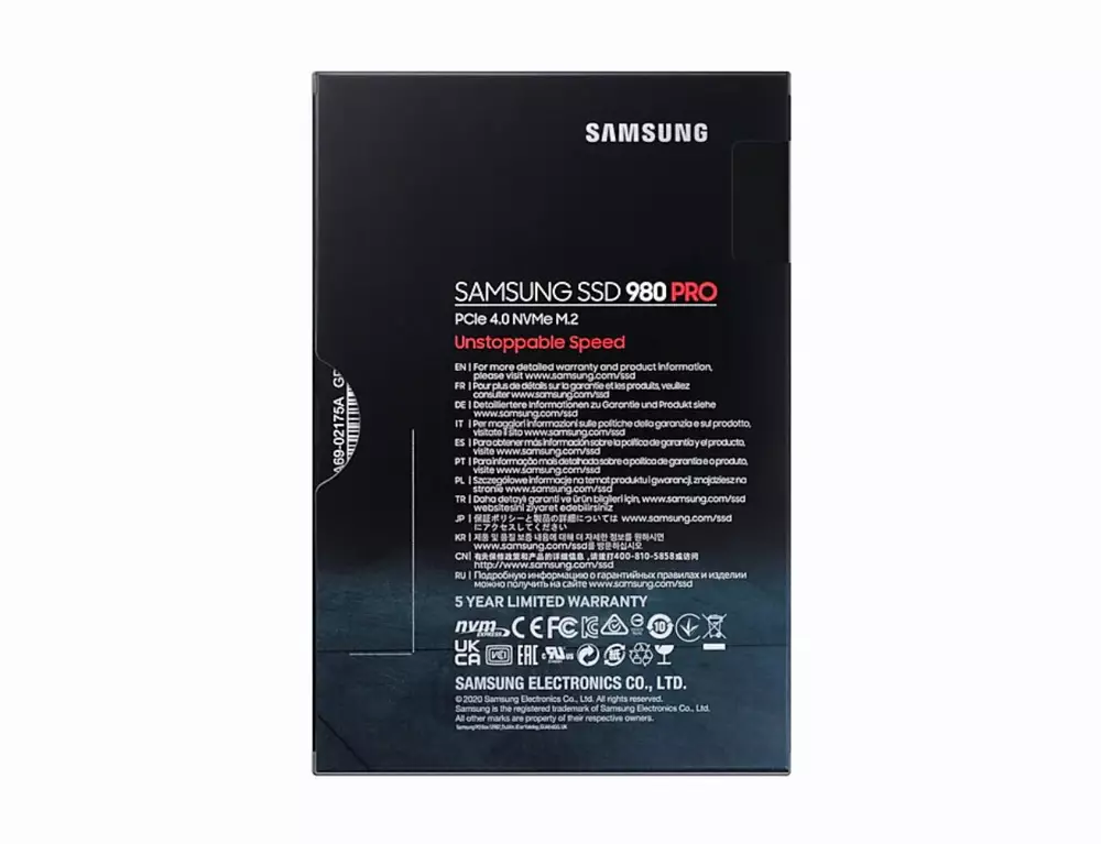Disco SSD SAMSUNG 980 PRO 500GB M.2 2280 PCIe NVMe Gen 4.0 x4