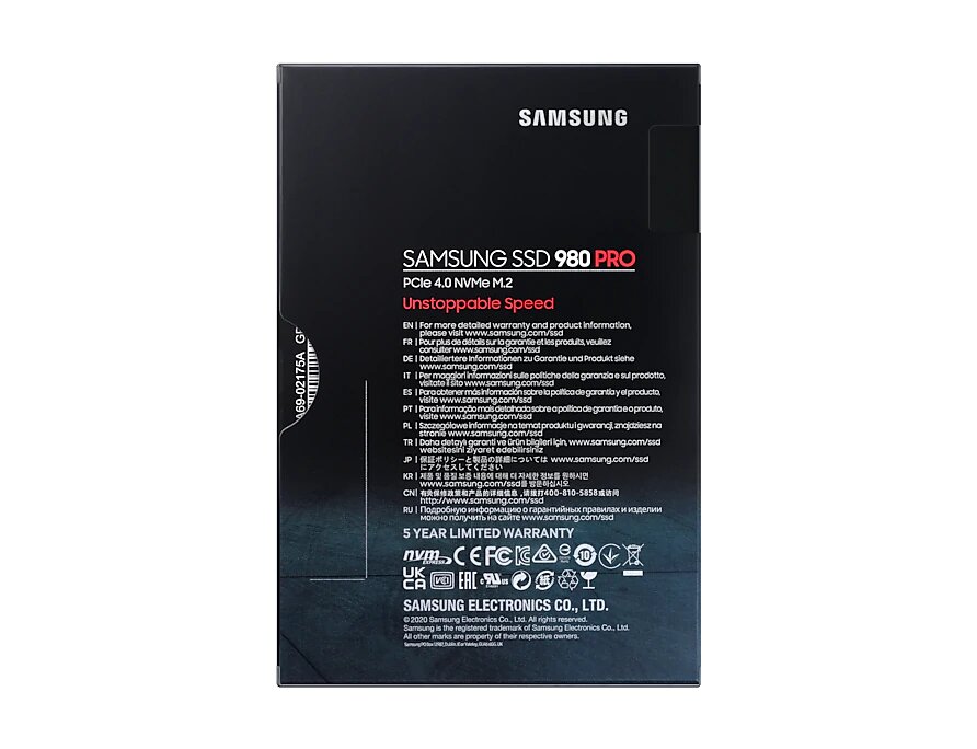 Disco SSD SAMSUNG 980 PRO 500GB M.2 2280 PCIe NVMe Gen 4.0 x4