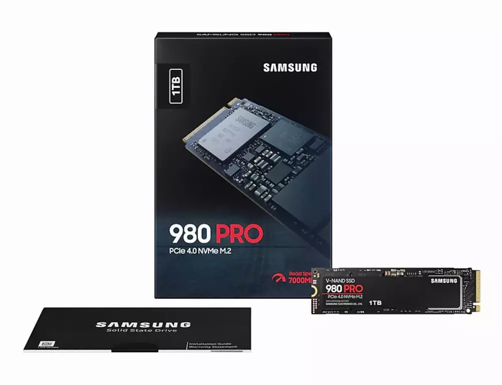 Диск SSD SAMSUNG 980 PRO 1TB M.2 2280 PCIe NVMe Gen 4.0 x4 MZ-V8P1T0BW
