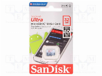 Карта памет SANDISK Ultra&reg;, Android,32GB, Class 10 UHS-I U1, 80 Mb/s, Без преходник