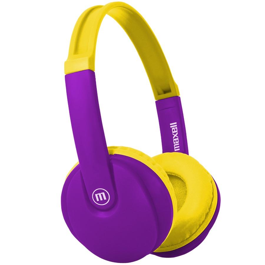Bluetooth детски слушалки Maxell KIDZ HP-BT350, Purple/Yellow