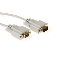 Кабел ACT AK2304, D-sub 9 pin мъжко - D-sub 9 pin женско, 1м, Бял, булк