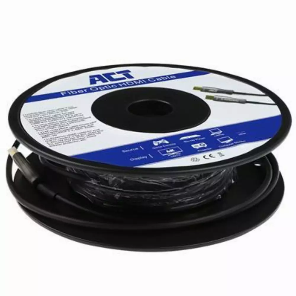 Кабел ACT AK4030, DisplayPort мъжко - DisplayPort мъжко, 10 м, Черен