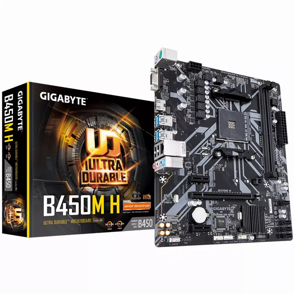 Дънна платка GIGABYTE B450M H 