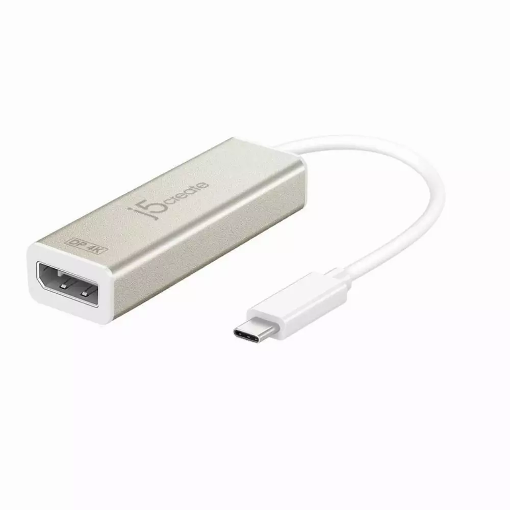 Адаптер j5create JCA140, USB-C към 4K DisplayPort, Бял