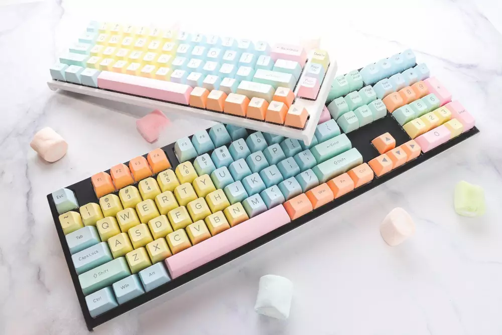 Капачки за механична клавиатура Ducky Cotton Candy 108-Keycap Set ABS Double-Shot US Layout