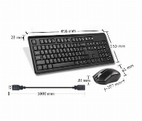 Комплект клавиатура и мишка A4tech 4200N, Безжичен, мишка V-track, Черен