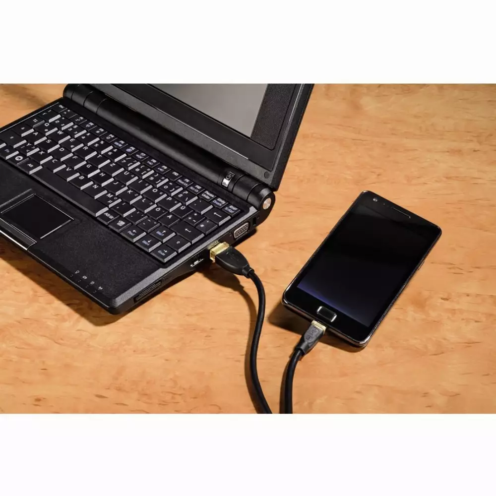 Кабел HAMA 200608 micro-USB 2.0 1.5 м., Черен, позлатен, екраниран
