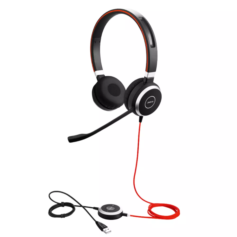 Слушалки Jabra Evolve 40 Stereo Unified Communication Optimized, Микрофон, Черни 