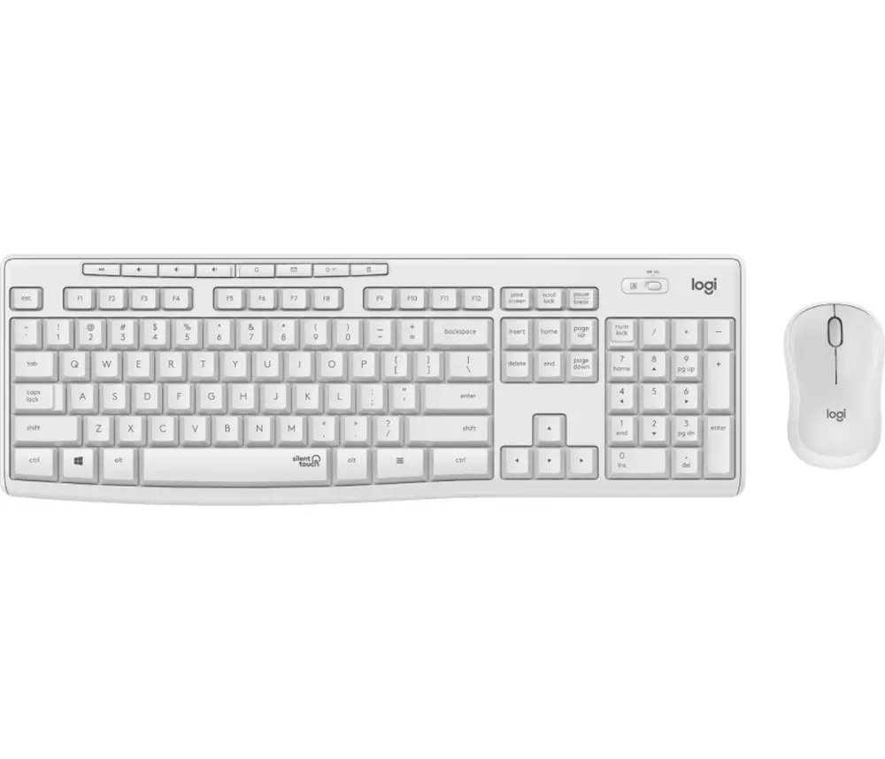 Set tastiera wireless con mouse Logitech MK295 Silent, Bianco