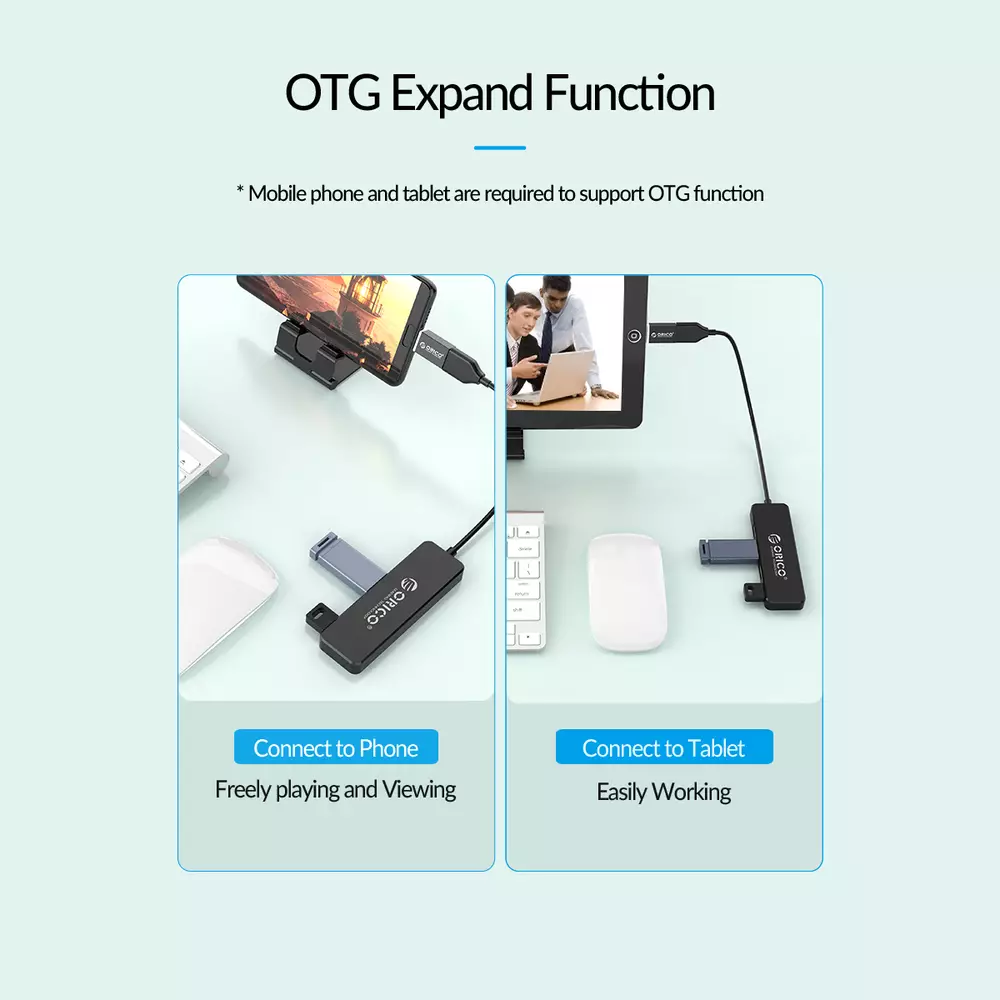 Orico хъб USB2.0 HUB 4 port Black - FL01-BK