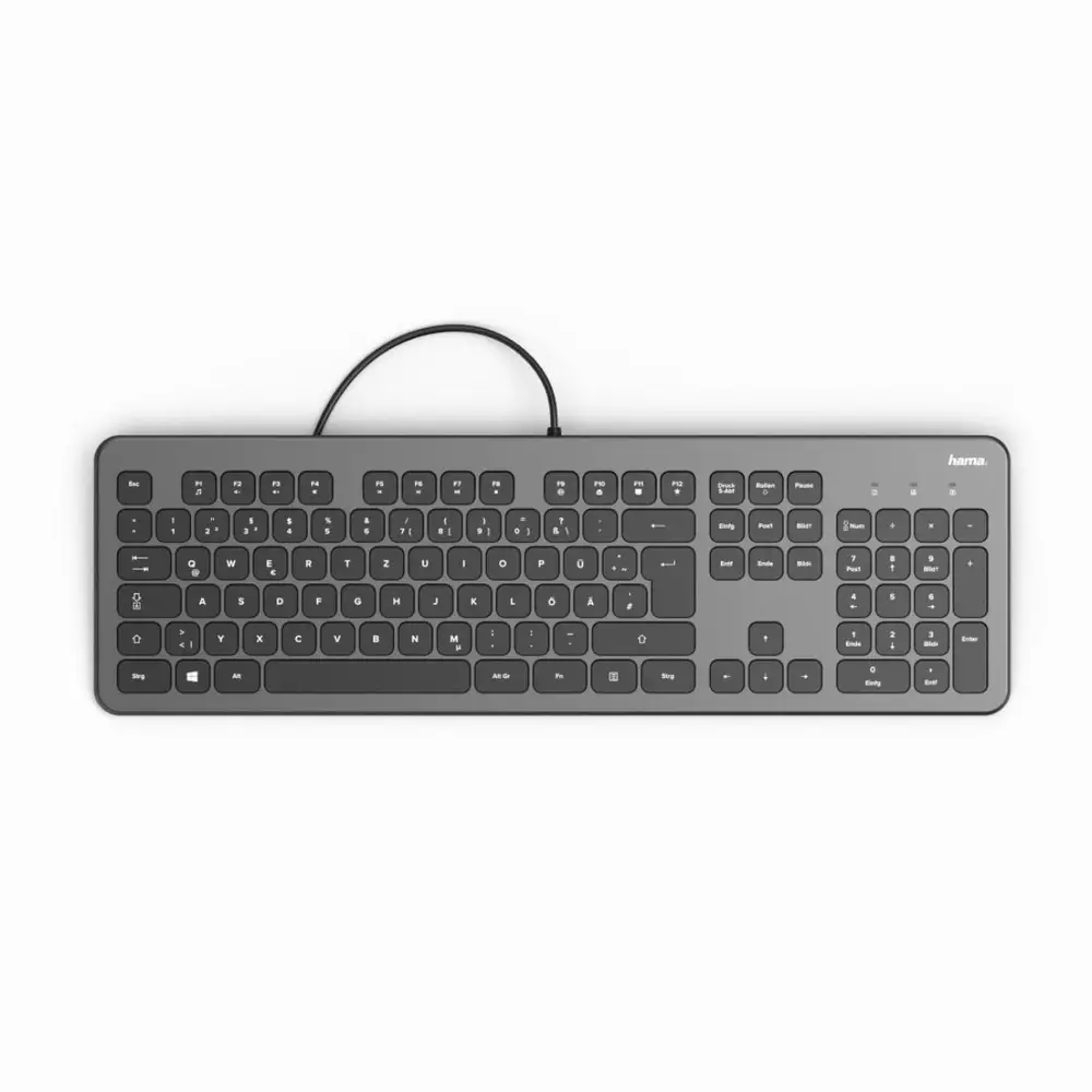 Клавиатура безшумна HAMA KC-700 USB, кирилизирана, Черен/Сив