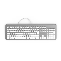Клавиатура безшумна HAMA KC-700, с кабел, USB, кирилизирана, Сребрист/Бял