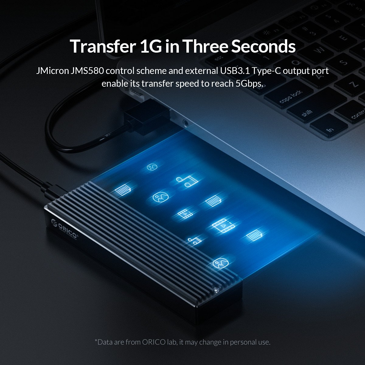 Външна кутия за диск Orico M.2 SATA B-key 5 Gbps