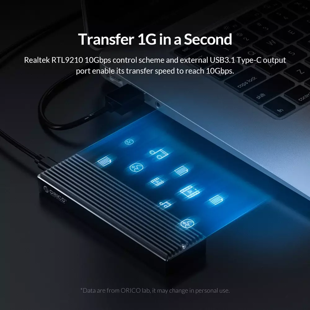 Външна кутия за диск Orico M.2 NVMe M-key 10 Gbps