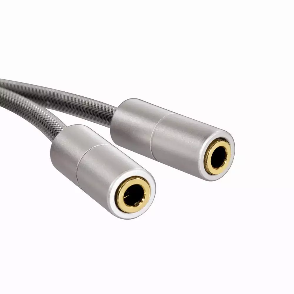 Адаптер за слушалки HAMA 106334, 3.5 mm жак мъжко - 2 x 3.5 мм женско, стерео