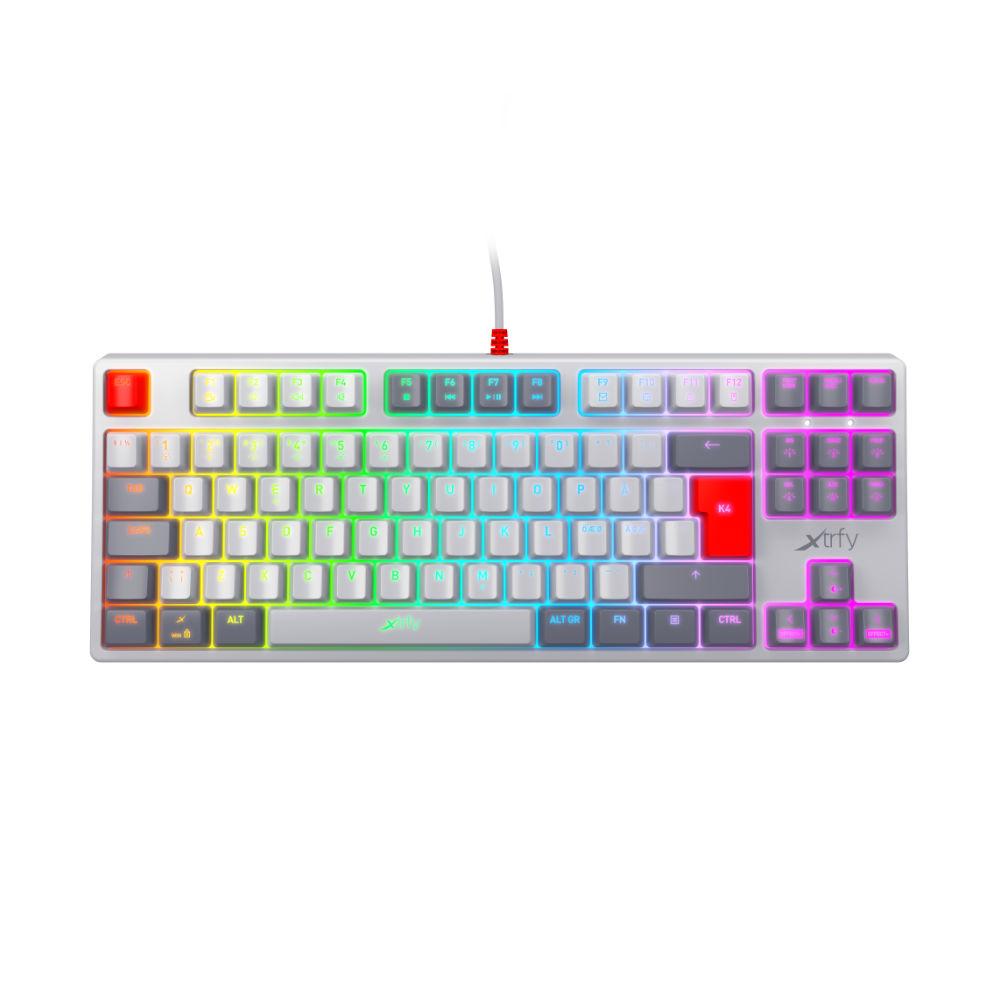Gaming μηχανικό πληκτρολόγιο Xtrfy K4 TKL RETRO RGB Kailh Red Switch, US Layout