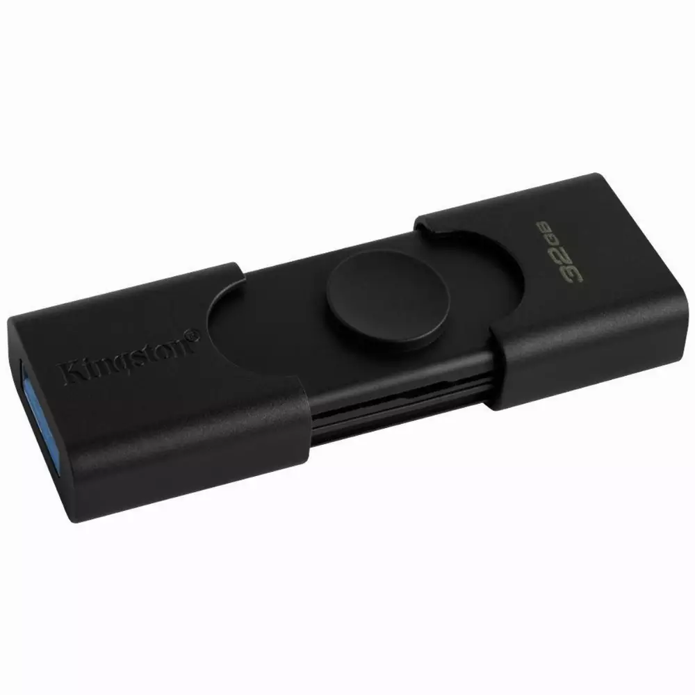 USB памет KINGSTON DataTraveler Duo 32GB, USB 3.2 Gen 1 USB-A + USB-C, Черен