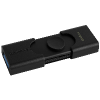 USB памет KINGSTON DataTraveler Duo 64GB, USB 3.2 Gen 1 USB-A + USB-C, Черен