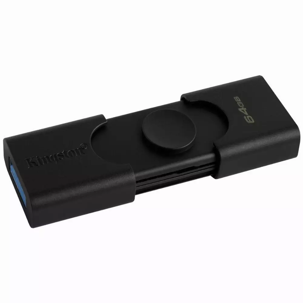 USB памет KINGSTON DataTraveler Duo 64GB, USB 3.2 Gen 1 USB-A + USB-C, Черен