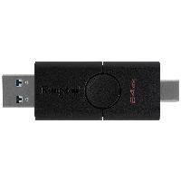 USB памет KINGSTON DataTraveler Duo 64GB, USB 3.2 Gen 1 USB-A + USB-C, Черен