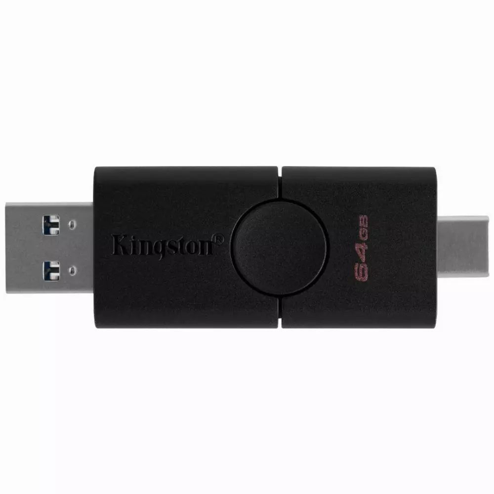 USB памет KINGSTON DataTraveler Duo 64GB, USB 3.2 Gen 1 USB-A + USB-C, Черен