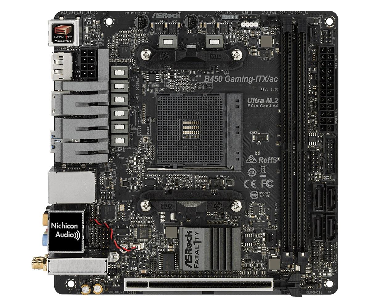 Дънна платка ASRock Fatal1ty B450 Gaming-ITX/ac