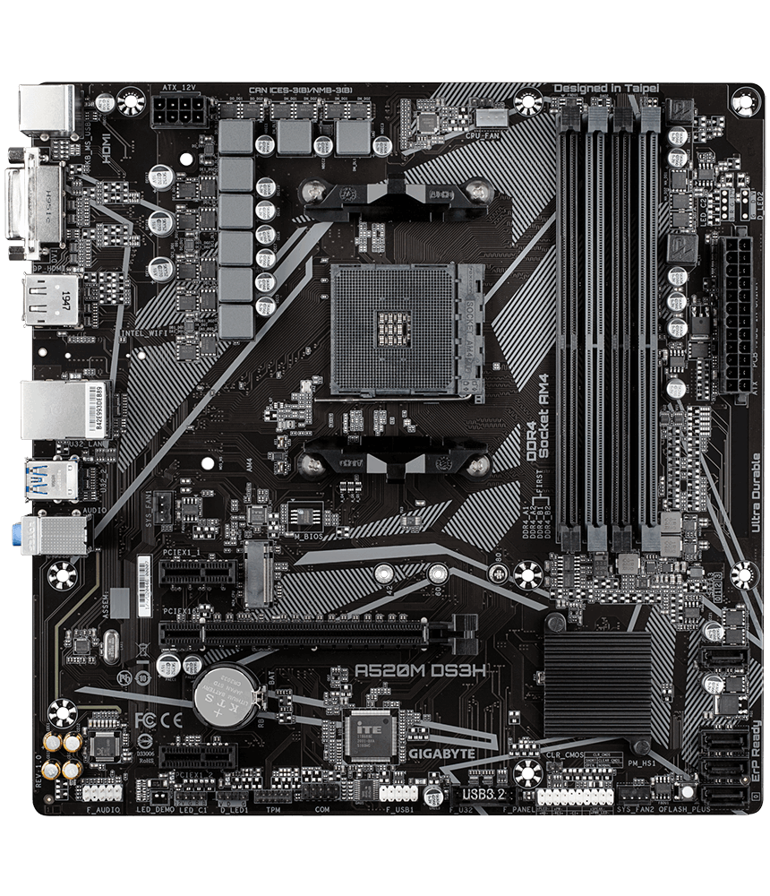 Дънна платка GIGABYTE A520M DS3H
