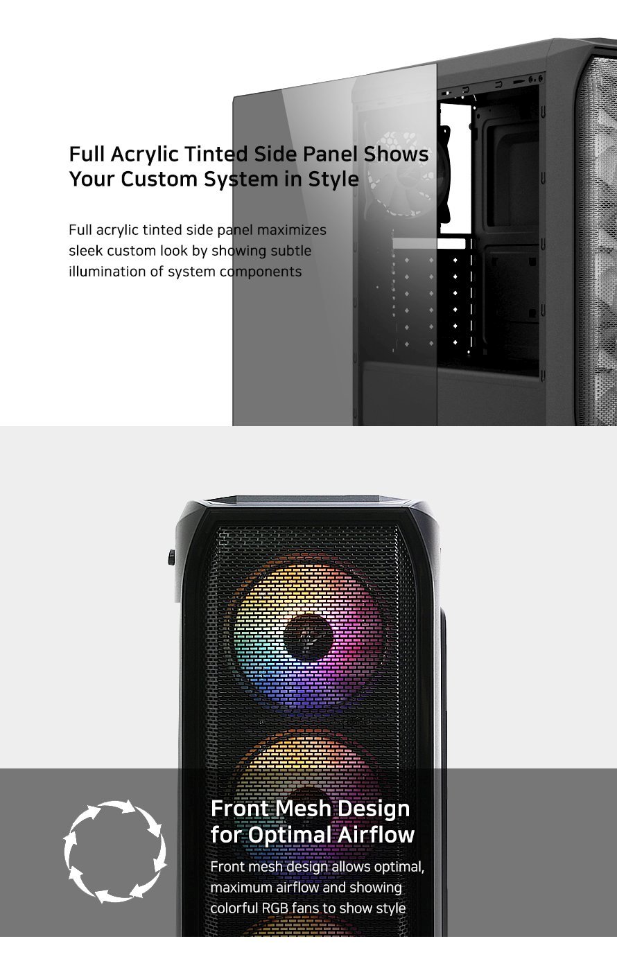 Кутия Zalman N5 MF 4 x 120mm Fixed RGB