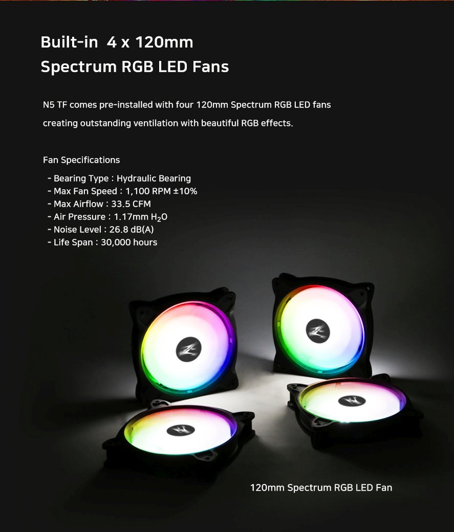 Кутия Zalman N5 TF 4 x 120mm RGB