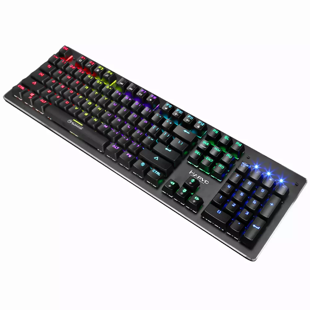 Геймърска механична клавиатура Marvo KG909 - Outemu Blue switches - MARVO-KG909