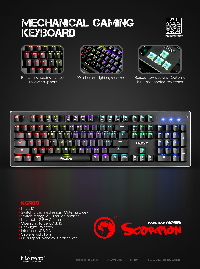 Геймърска механична клавиатура Marvo KG909 - Outemu Blue switches - MARVO-KG909