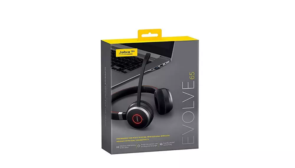 Слушалки Jabra Evolve 65 UC Stereo, Микрофон, Черни 